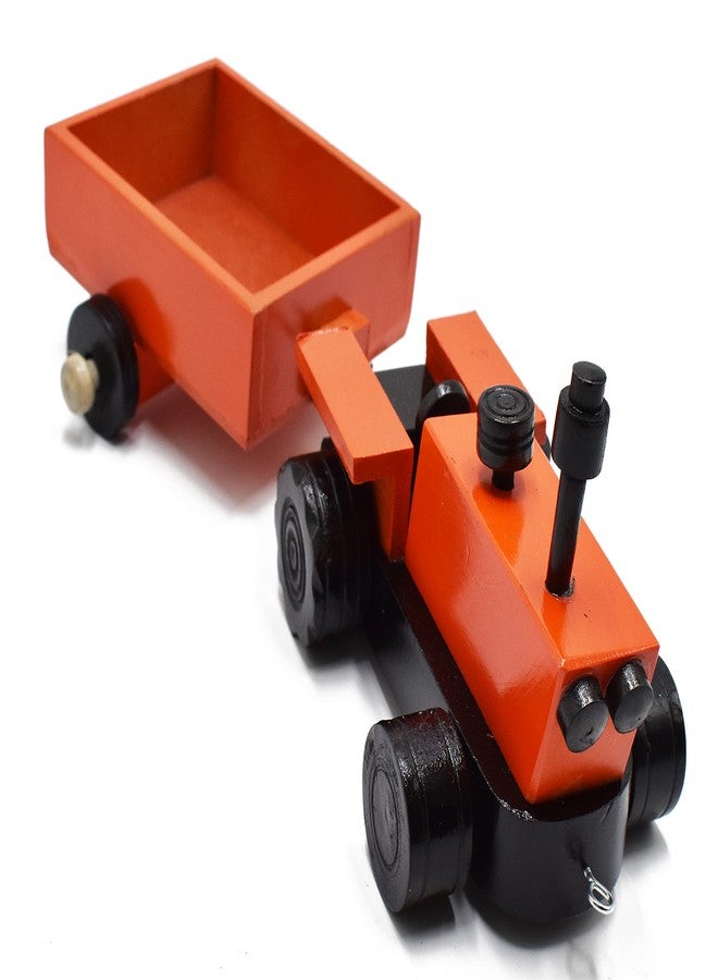 justhandmade Just Handmade Wooden Aeroplane | Tractor with Trolley, Colors May Vary(Combo of 2) - Image 2